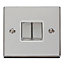 Polished Chrome 10A 2 Gang 2 Way Ingot Light Switch - White Trim - SE Home