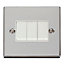 Polished Chrome 10A 3 Gang 2 Way Light Switch - White Trim - SE Home