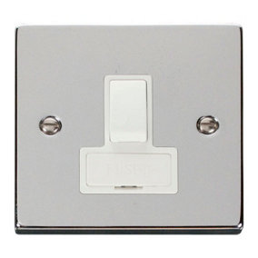 Polished Chrome 13A Fused Connection Unit Switched - White Trim - SE Home