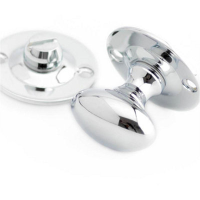 Polished Chrome Bathroom Turn & Release for Deadbolts with 5mm Spindle - Toilet Thumturn Lock