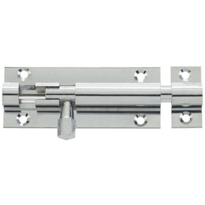 Polished Chrome Brass Straight Barrel Bolts 75x25mm for Secure Locking - Door Bolt