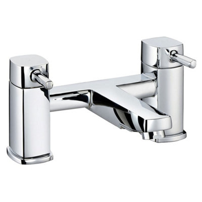 Polished Chrome Cube Lever Bath Filler Tap