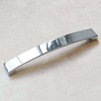 Polished Chrome Curved Kitchen Cabinet Bow Handles 160mm Cupboard Door Drawer Pull Wardrobe