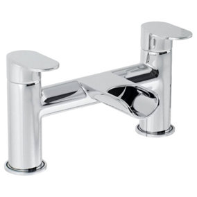 Polished Chrome Finish Round Waterfall Lever Bath Filler Tap
