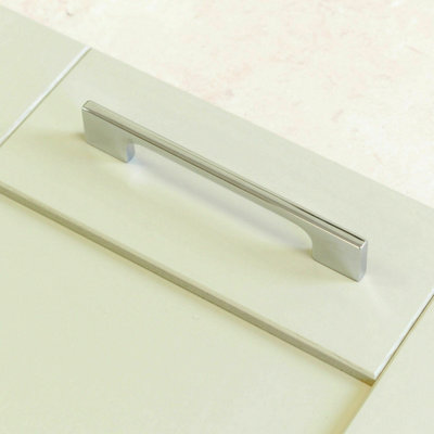 Polished Chrome Kitchen Cabinet Slim Square Handle 128mm Bathroom ...