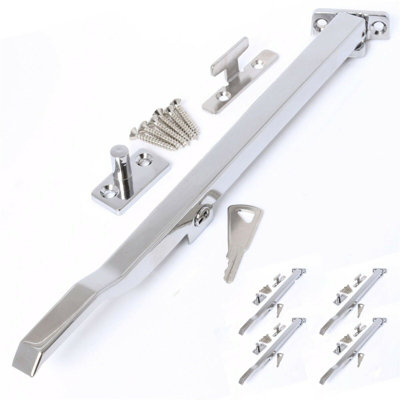 Polished Chrome Locking Window Stay 250Mm