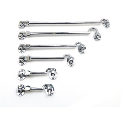 Polished Chrome on Solid Brass Cabin Hook 200mm