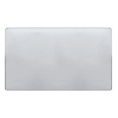 Polished Chrome Screwless Plate 2 Gang Blank Plate - SE Home