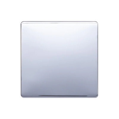Polished Chrome Screwless Plate Single Blank Plates - SE Home