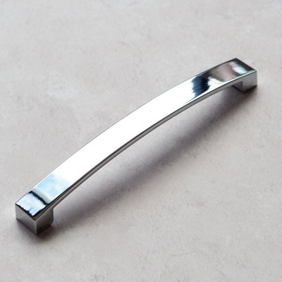 Polished Chrome Square Bridge Kitchen Cabinet Handle 160mm Cupboard Drawer Door Wardrobe Furniture Replacement Upcycle