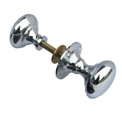 Polished Chrome Victorian Brass Mushroom Rim Door Knobs 50mm