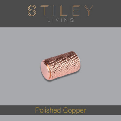 Polished Copper Knurled Cabinet & Drawer Knob