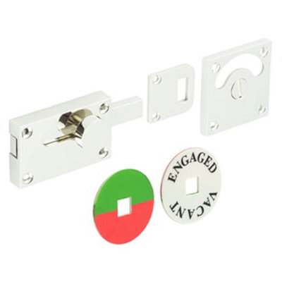Polished Nickel Indicator Lock for Privacy - Sliding Bathroom Toilet Door Bolt