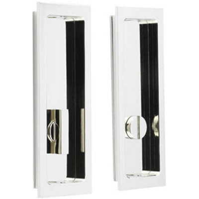 Polished Nickel Rectangular Turn & Release for Enhanced Privacy - Door Handle