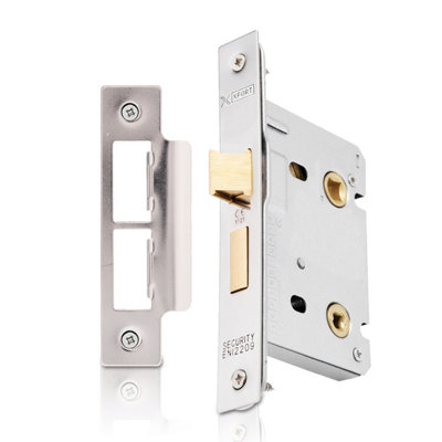 Polished Silver Bathroom Lock 75mm