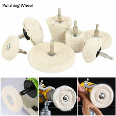 KADS 10-Piece Nail Buffer Polishing Wheel Kit – 26mm Cloth Buffs, 3mm Mandrel, For Rotary Tools, Metal, Wood, Jewelry, Guitar Frets
