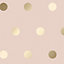Polka Dots Wallpaper In Pink And Gold