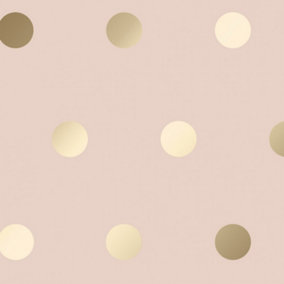 Polka Dots Wallpaper In Pink And Gold