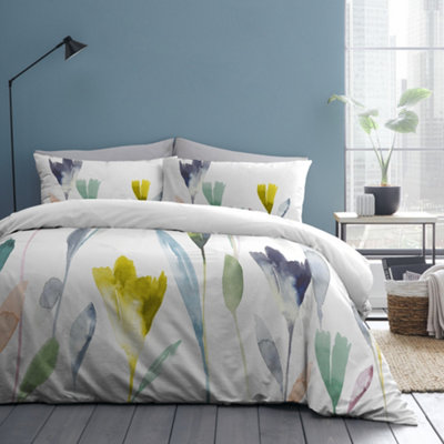 Pollensa 100% Cotton Abstract Floral Duvet Cover Set