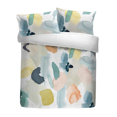 Pollensa 100% Cotton Abstract Floral Duvet Cover Set