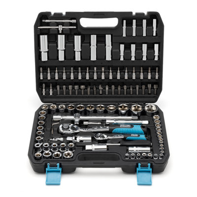 POLLOR 108 Pcs 1/4" & 1/2" Socket Ratchet Set Screwdriver Torx Set with ...