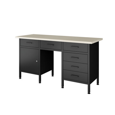 Shop POLLOR 160 cm Steel Workbench Storage Desk Tool Holder With 6 ...