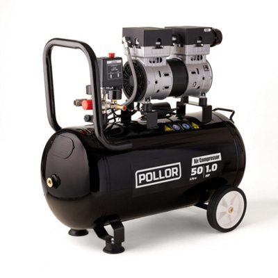 POLLOR Air Compressor 50L Silent Low Noise 5.2 CFM Oil Free 50 Litre ...