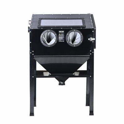 POLLOR Heavy Duty Sand Blasting Cabinet 220L Blaster Abrasive Grit Shot Blast LED Light