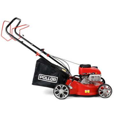 POLLOR Petrol Lawn Mower 132cc Self Propelled 40cm Cutting Width 45L ...