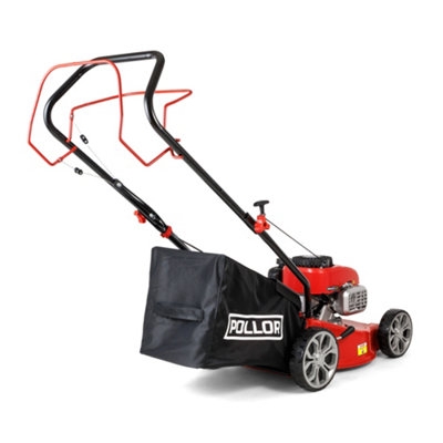 POLLOR Petrol Lawn Mower 132cc Self Propelled 40cm Cutting Width 45L ...