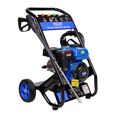 POLLOR Petrol Pressure Washer 7HP 3200 PSI With 5 Nozzles Jet Wash High Power 221 Bar