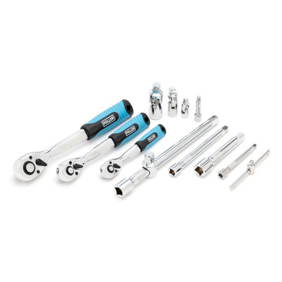 POLLOR Professional 216 Piece Socket Set 1/2" 3/8" 1/4" With Spanners Large Tool Ratchet Wrench Kit