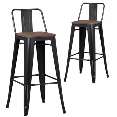 Black metal bar stools on sale set of 2