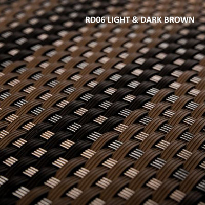 Poly Rattan Garden Screen - LIGHT & DARK BROWN 1M x 1M