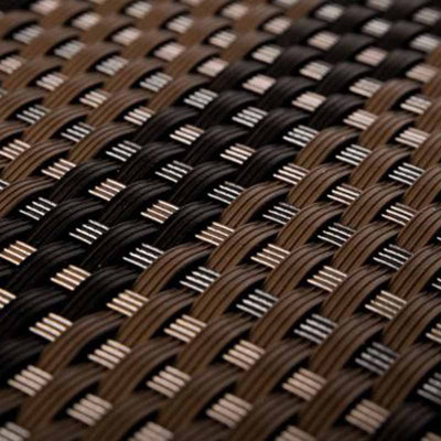 Poly Rattan Garden Screen - LIGHT & DARK BROWN 1M x 1M
