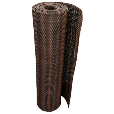 Poly Rattan Screen - Plastic - L100 x W100 x H100 cm - Light/Dark Brown