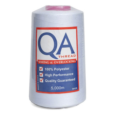 POLY THREAD 5000M - Overlocking Thread: 5000m: White - Hemline