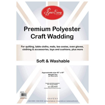 POLY WAD 2OZ 100X100 - Poly Wadding: 2oz: 100 x 100cm (40in) - Sew Easy