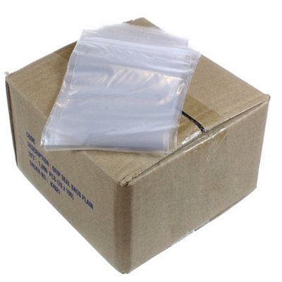 Polybags Budget Grip Seal Plastic Food Bags (Box of 1000) Clear (GL3 ...
