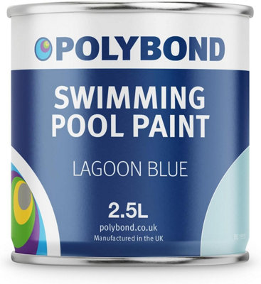 Polybond Swimming Pool Paint - Durable, Fast Drying Pool Lagoon Blue  2.5 Litre