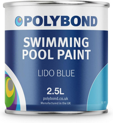 Polybond Swimming Pool Paint - Durable, Fast Drying Pool Lido Blue 2.5 Litre