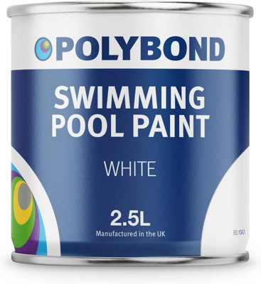 Polybond Swimming Pool Paint - Durable, Fast Drying Pool White 2.5 Litre