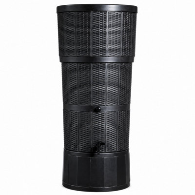 Polybutt 150L Rattan Water Butt - Graphite Recycled Plastic, Includes ...