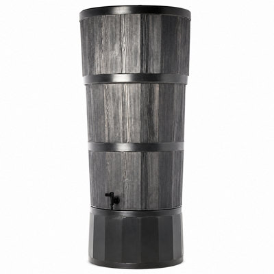 Polybutt 150L Woodgrain Water Butt - Graphite Recycled Plastic ...