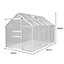 Polycarbonate Greenhouse 6ft x 10ft - Silver