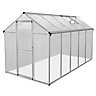 Polycarbonate Greenhouse 6ft x 10ft with Base Silver