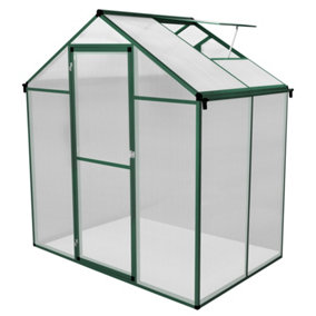 Polycarbonate Greenhouse 6ft x 4ft Green