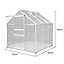 Polycarbonate Greenhouse 6ft x 6ft With Base - Silver