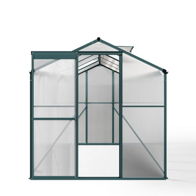 Polycarbonate Greenhouse Aluminium Frame Wall In Garden Green House 10 x 6 ft