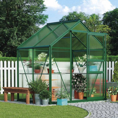 Polycarbonate Greenhouse Large Walk-in Garden Growhouse, Sliding Door ...